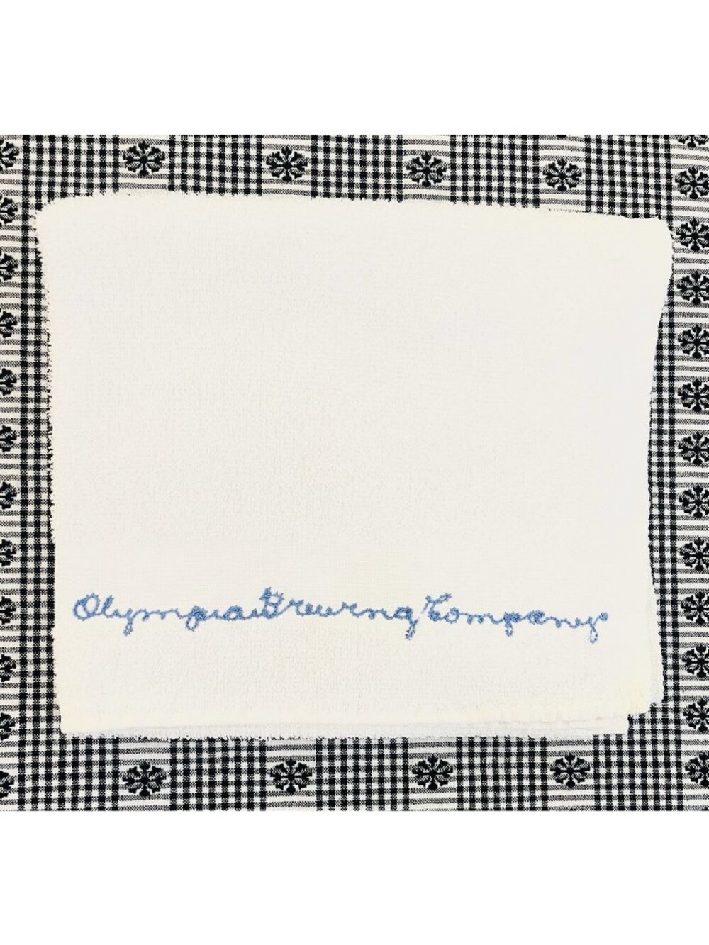 RARE Vintage Olympia Brewing Company Bar Towel Promo Embroidered Barware Rally